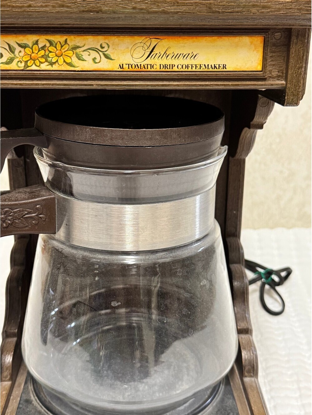 Farberware Automatic Drip Coffeemaker Faux Woodgrain 1970s - Picture 2 of 5